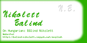 nikolett balind business card